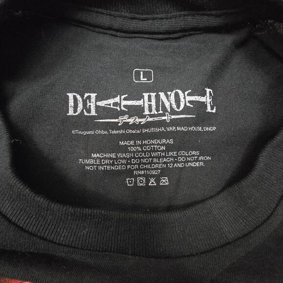 Death Note Light Yagami Kira Tee – Black Anime Shirt (L) - Picture 3 of 3